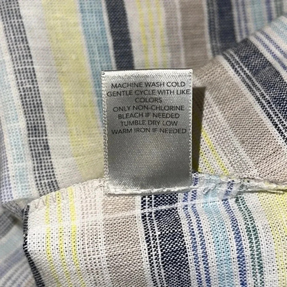 Christopher & Banks Multi Stripe Linen Shift Sun Dress Women Large Casual Travel - Picture 5 of 6